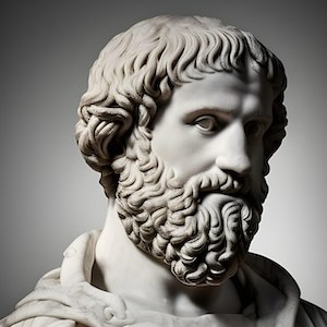 Aristoteles Skulptur in weiß