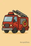 Feuerwehrtruck als Holzspielzeug als Symbolbild