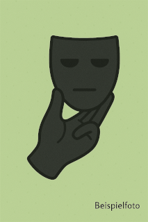 schwarze Masken eines Gesichts als Symbolbild
