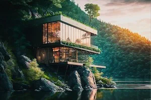 modernes Haus an der Klippe