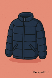 Daunenjacke in Blau als Symbolbild