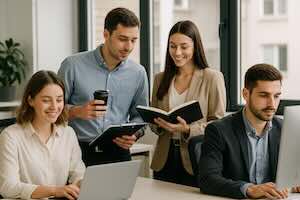 junge Erwachsene im Büro