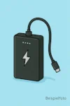 Powerbank in schwarz als Symbolbild