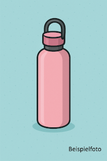 Trinkflasche in pink als Symbolbild