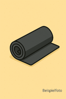 zusammengerollte Yogamatte ins schwarz als Symbolbild