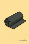 zusammengerollte Yogamatte ins schwarz als Symbolbild